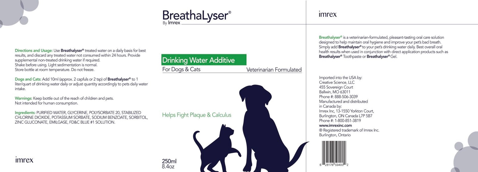BreathaLyser by Imrex — Product labels