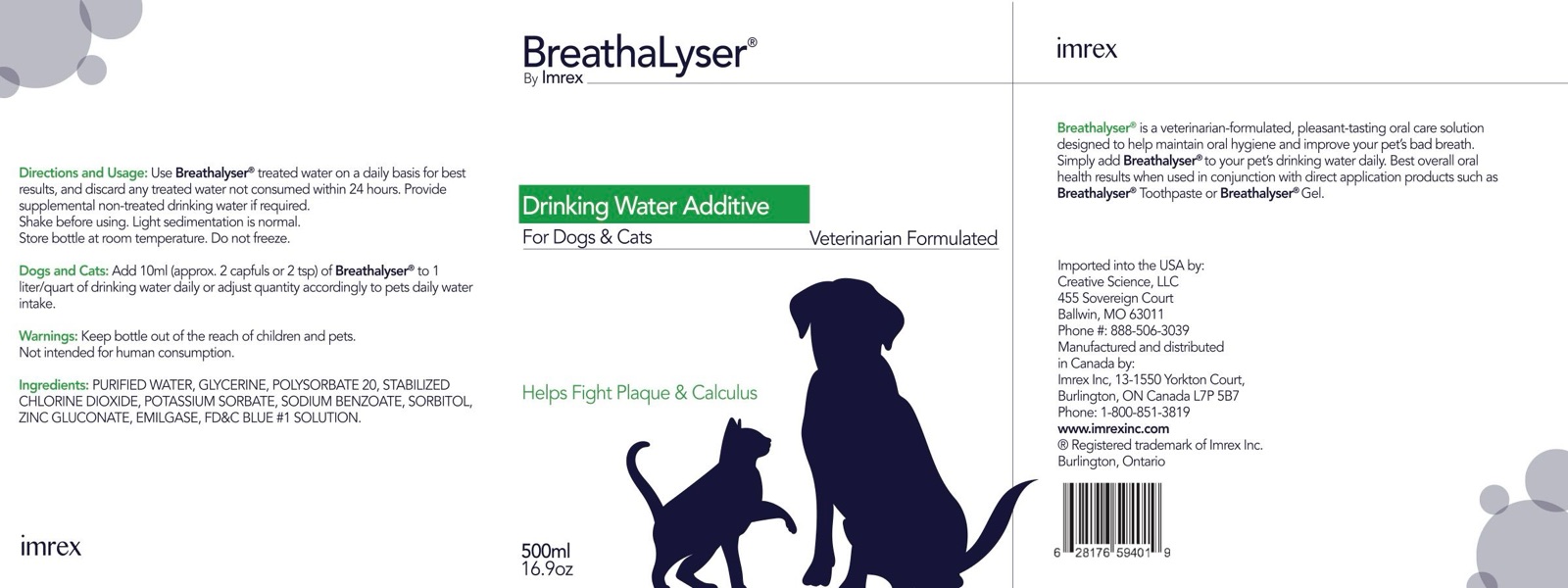 BreathaLyser by Imrex — Product labels